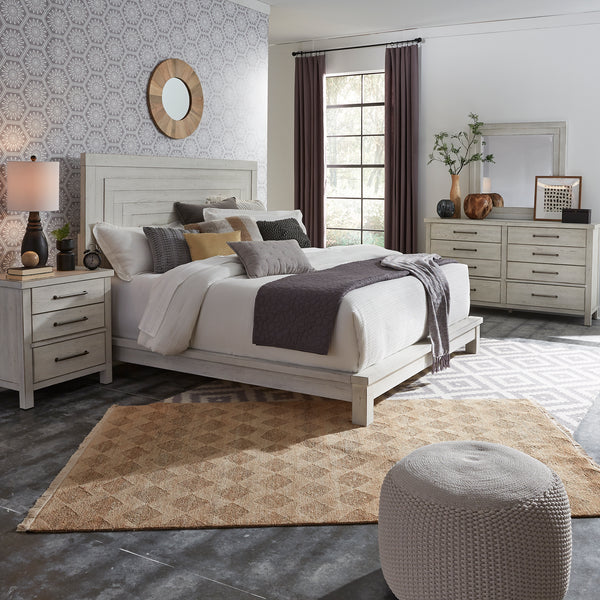 Liberty Furniture 406W-BR-QPLDMN Queen Platform Bed, Dresser & Mirror, Night Stand
