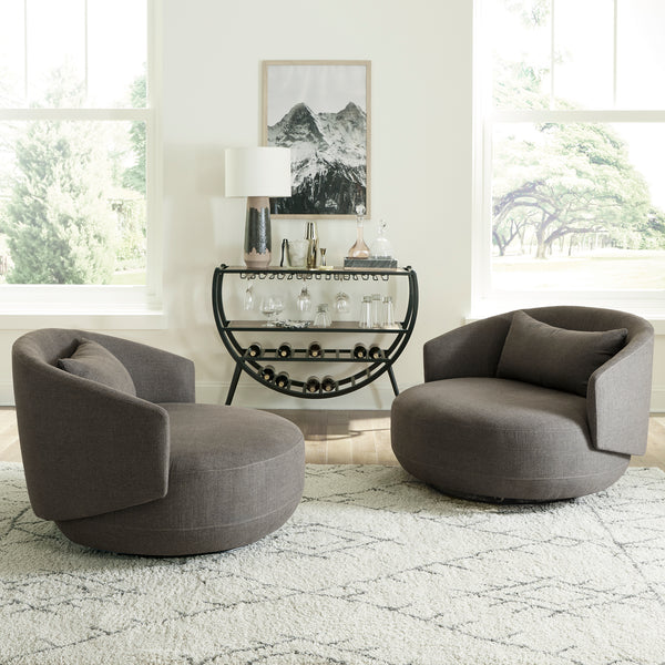 Liberty Furniture 708-ACH15-GY Uph Swivel Cuddler Chair - Charcoal