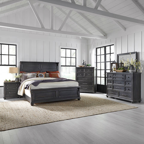 Liberty Furniture 879-BR-KPBDMCN King Panel Bed, Dresser & Mirror, Chest, Night Stand