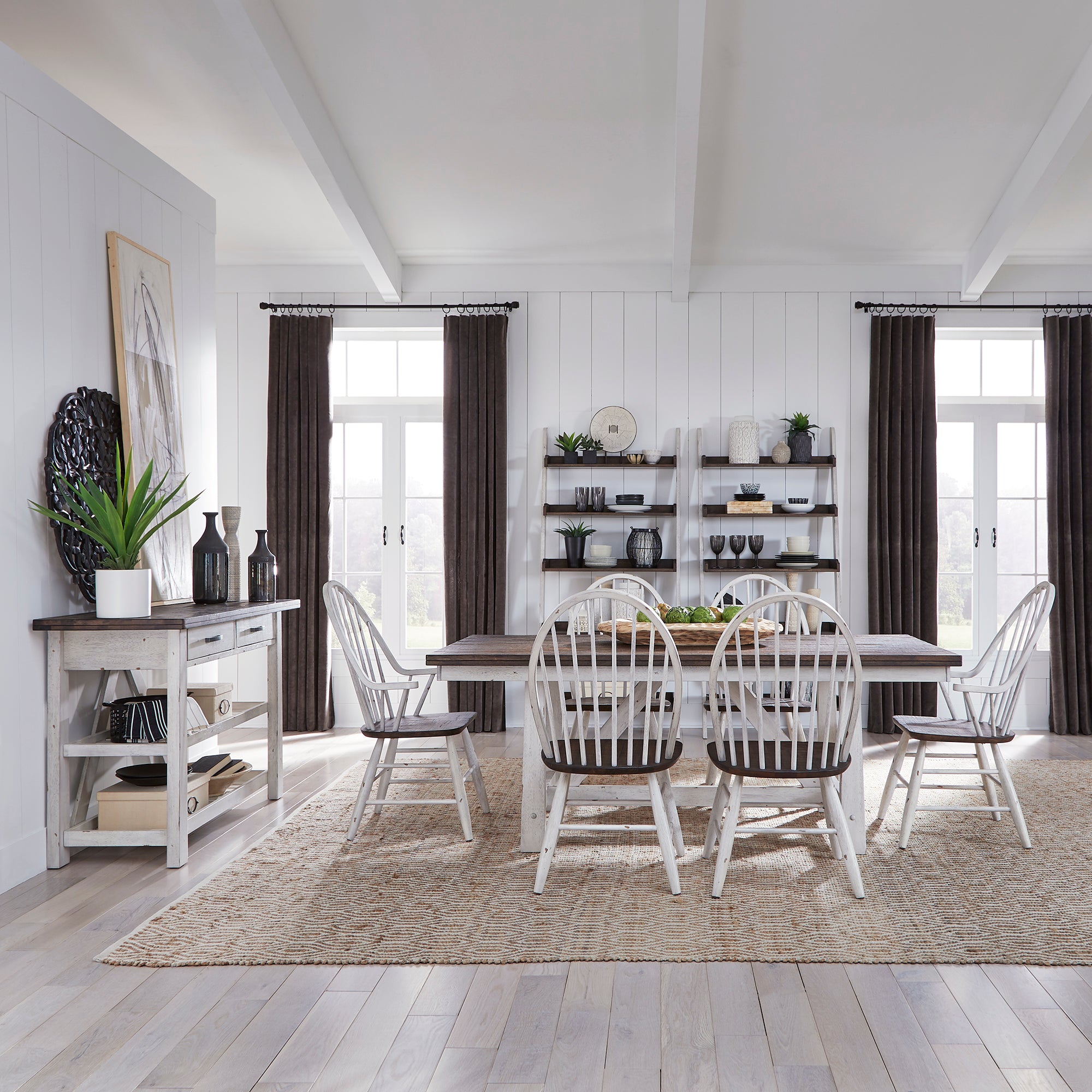 Liberty Furniture 139WH-CD-7TRS 7 Piece Trestle Table Set