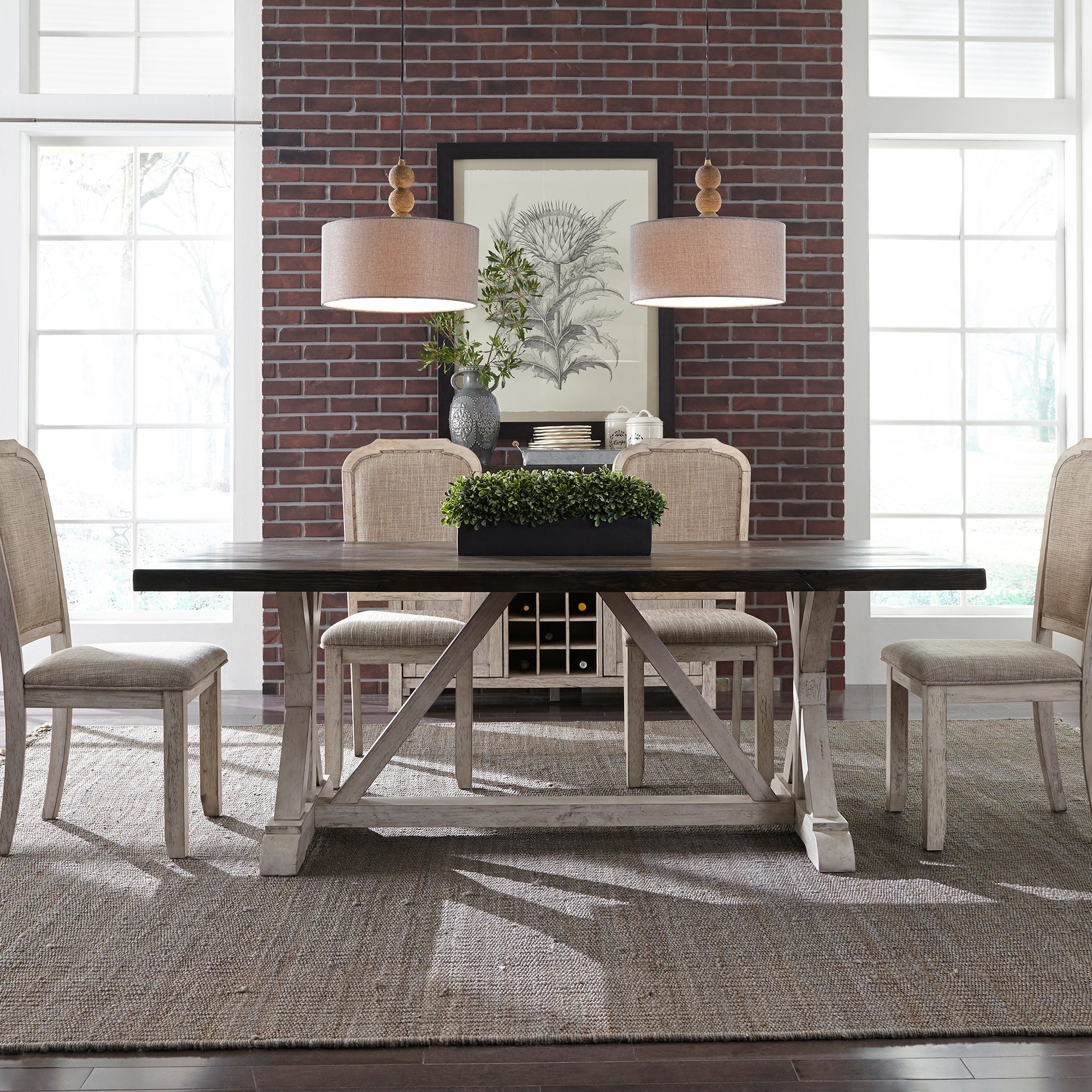 Liberty Furniture 619-DR-5TRS 5 Piece Trestle Table Set