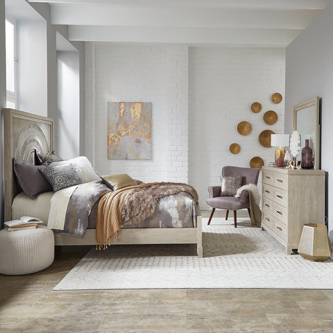 Liberty Furniture 902-BR-QPBDM Queen Panel Bed, Dresser & Mirror