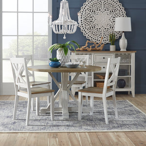 Liberty Furniture 519-CD-5ROS 5 Piece Round Table Set- White
