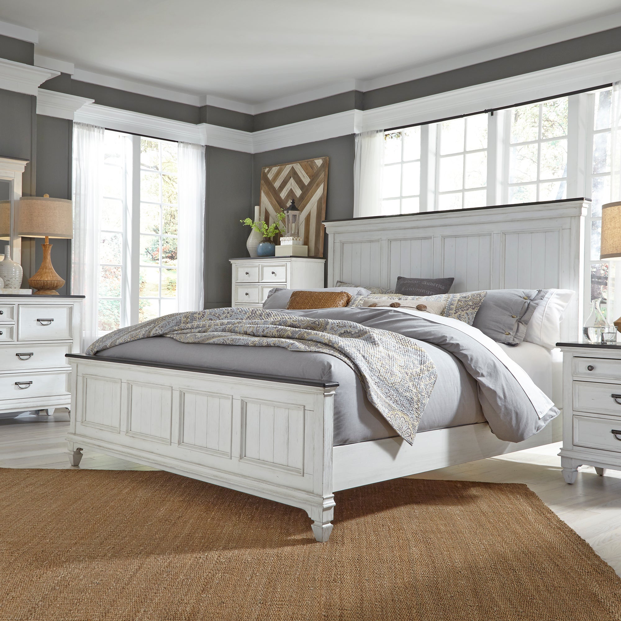 Liberty Furniture 417-BR-QPBDMCN Queen Panel Bed, Dresser & Mirror, Chest, Night Stand