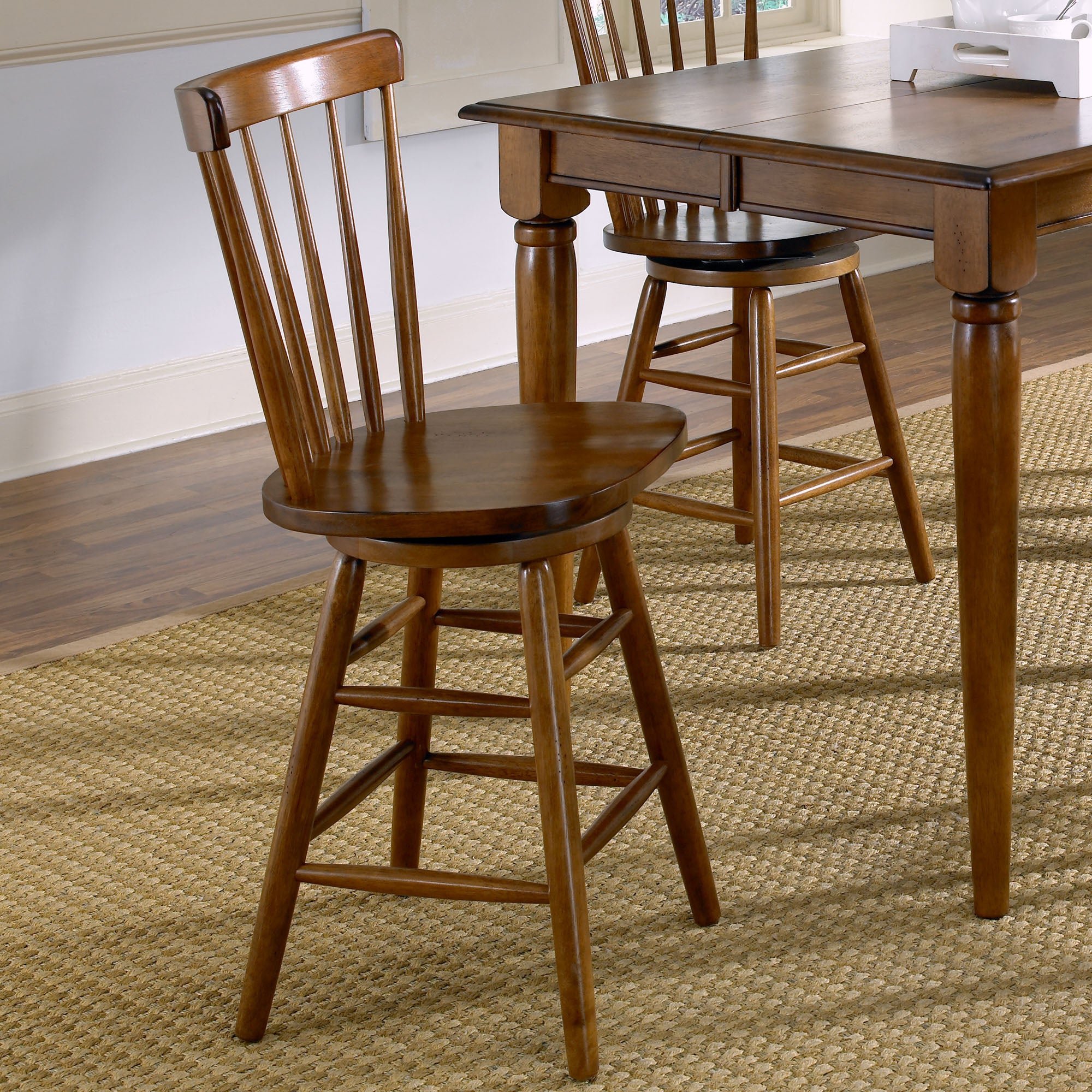 Liberty Furniture 38-B1724 24 Inch Swivel Counter Chair - Tobacco