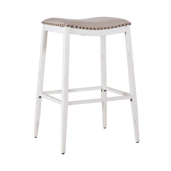 Liberty Furniture 179-B000130-AW Backless Uph Barstool- Antique White