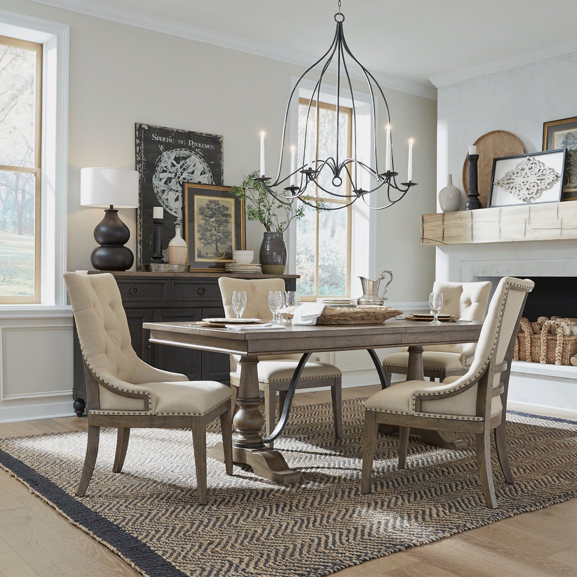 Liberty Furniture 615-DR-5TRS 5 Piece Trestle Table Set