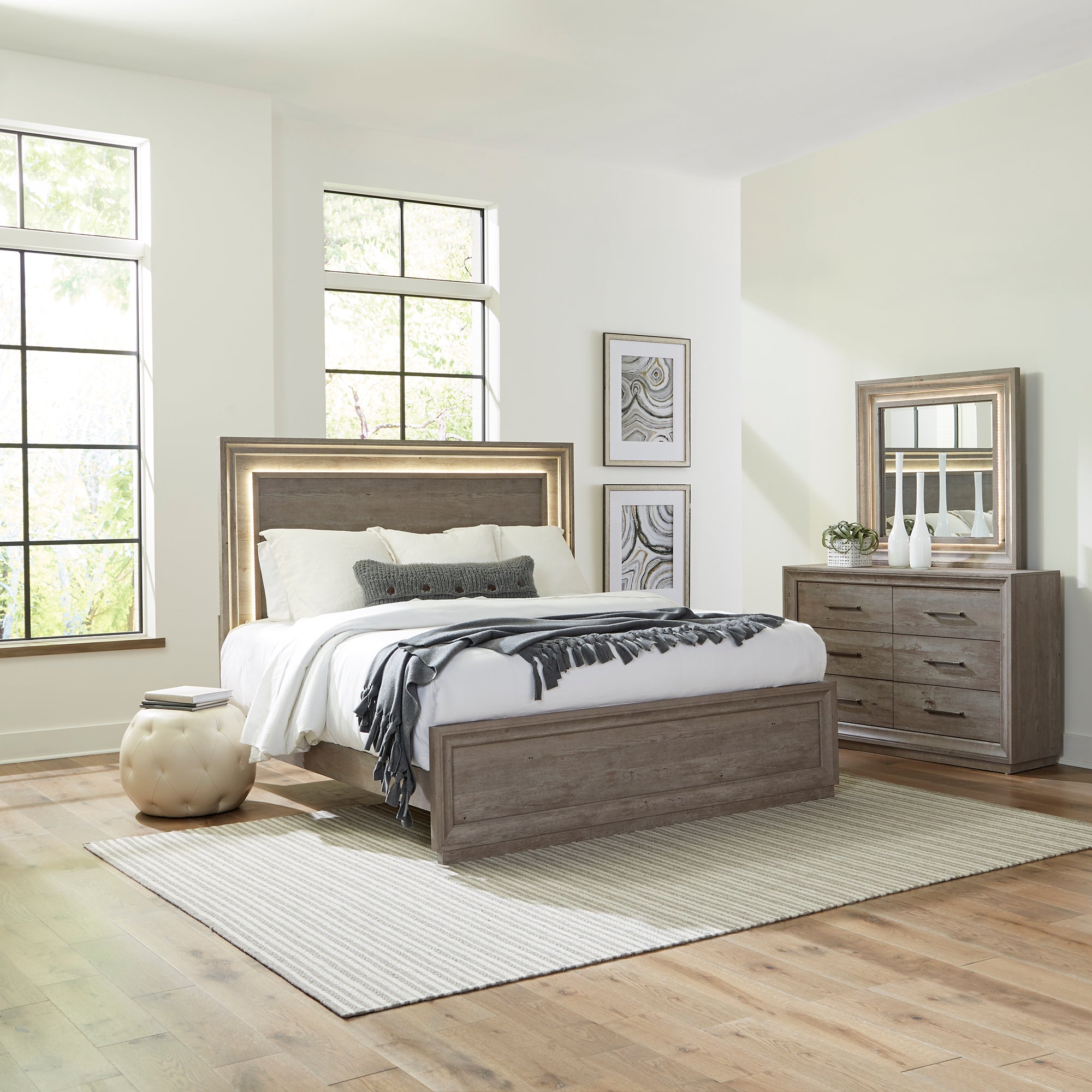 Liberty Furniture 272-BR-KPBDM King Panel Bed, Dresser & Mirror
