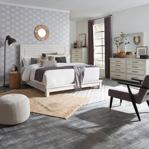 Liberty Furniture 406W-BR-QPLDMC Queen Platform Bed, Dresser & Mirror, Chest